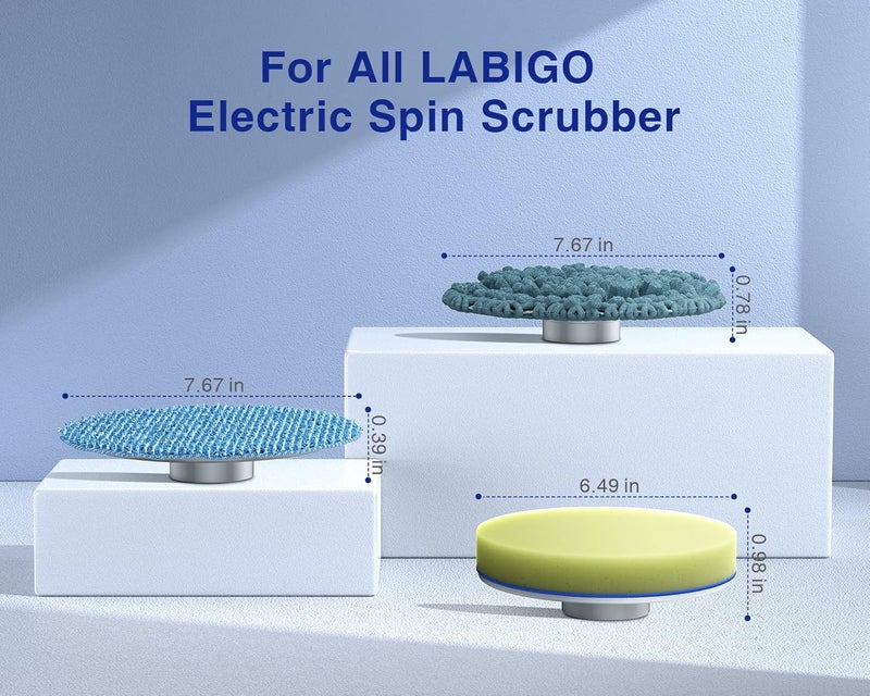 LABIGO Brush Head 5 Pack, Replaceable Brush Heads for Spin Scrubber, Cordless Spin Scrubber for Bathroom Floor Car Tile - Image 4